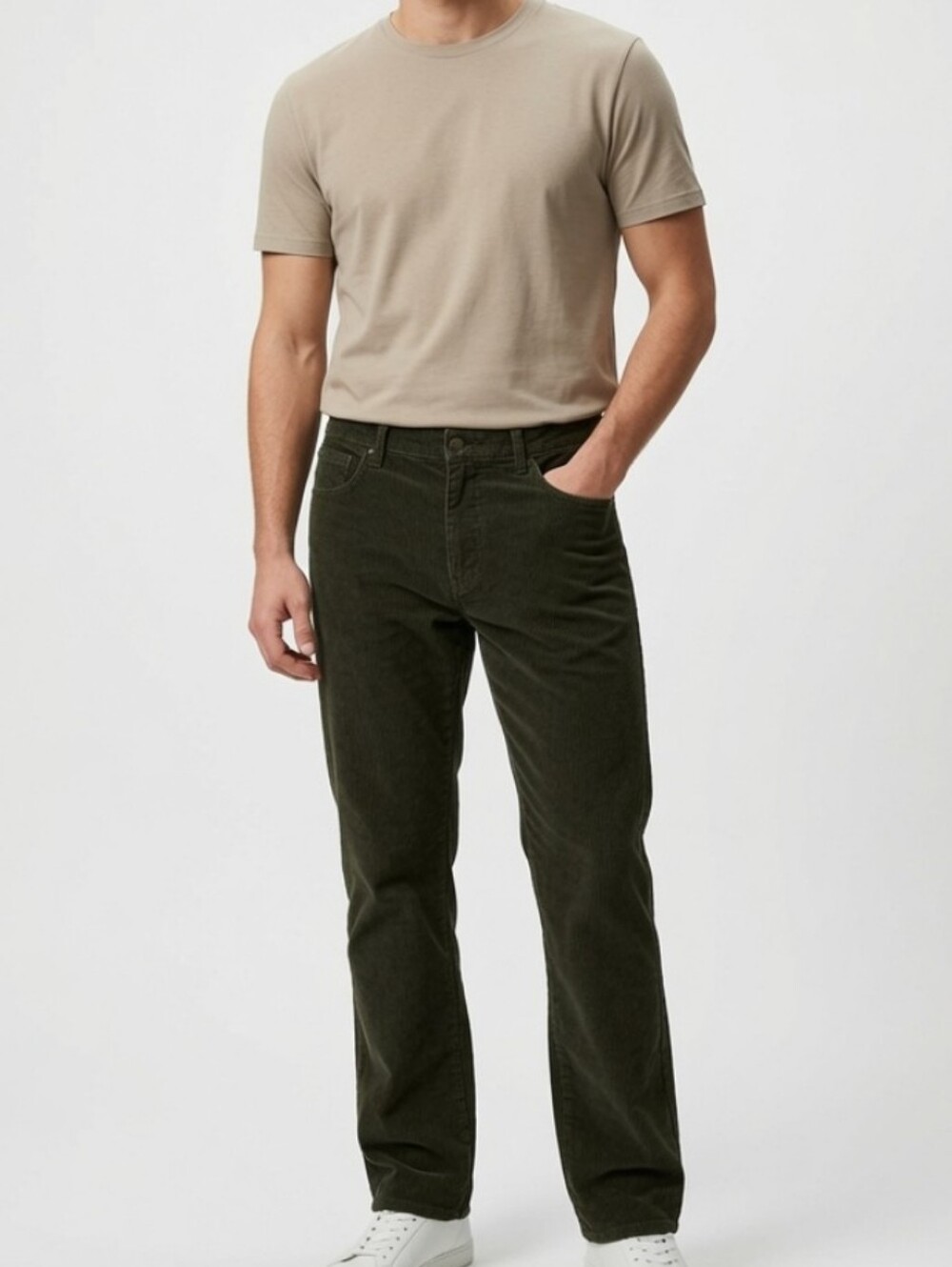 Mens Northwest Territory Wide Leg Green Corduroy Pants (Size:38x32)